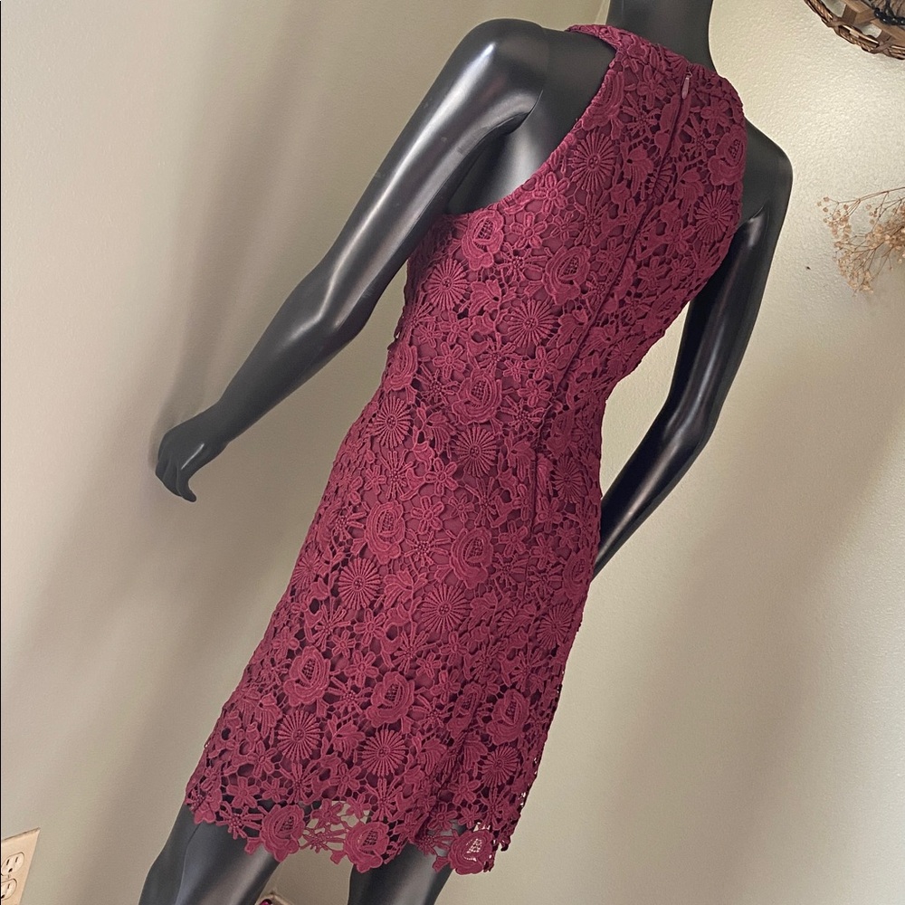 Lulu's Burgundy Lace Mini Dress - Picture 7 of 13